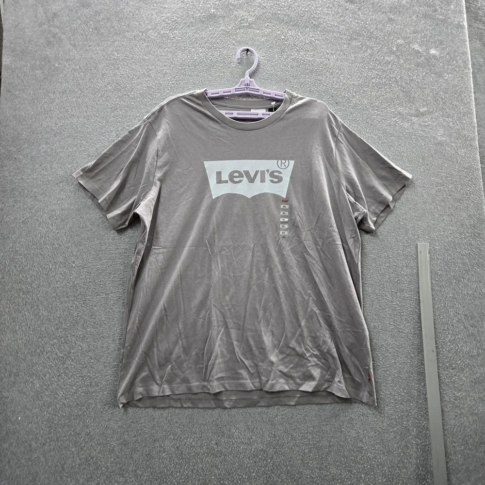 Levi's Men Shirt XL Gray Standard Logo Short Sleeve NWT